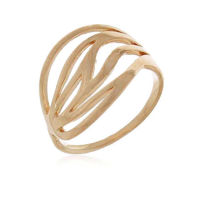 Anel liso folheado a ouro 18k
