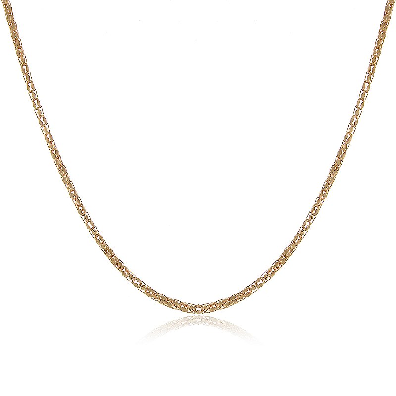 Corrente trabalhada folheada a ouro 18k 45cm