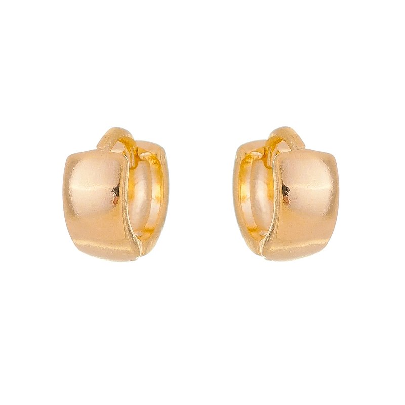 ARGOLA LARGA LISA FOLHEADA A OURO 18K