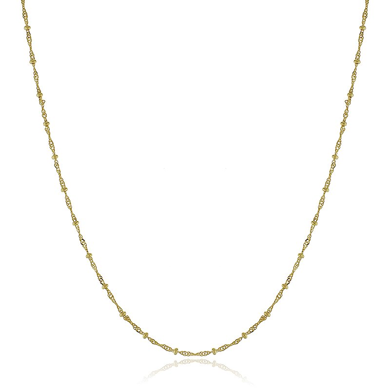 Corrente com bolinhas folheada a ouro 18k 45cm