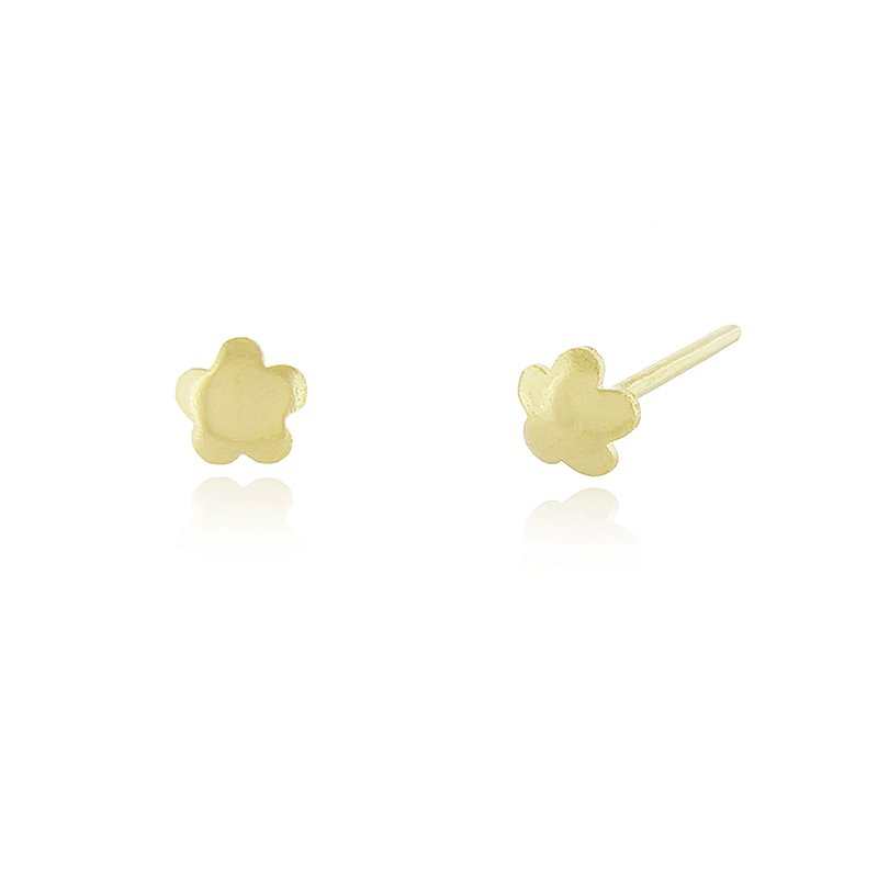 Brinco flor mini para segundo furo folheado a ouro 18k