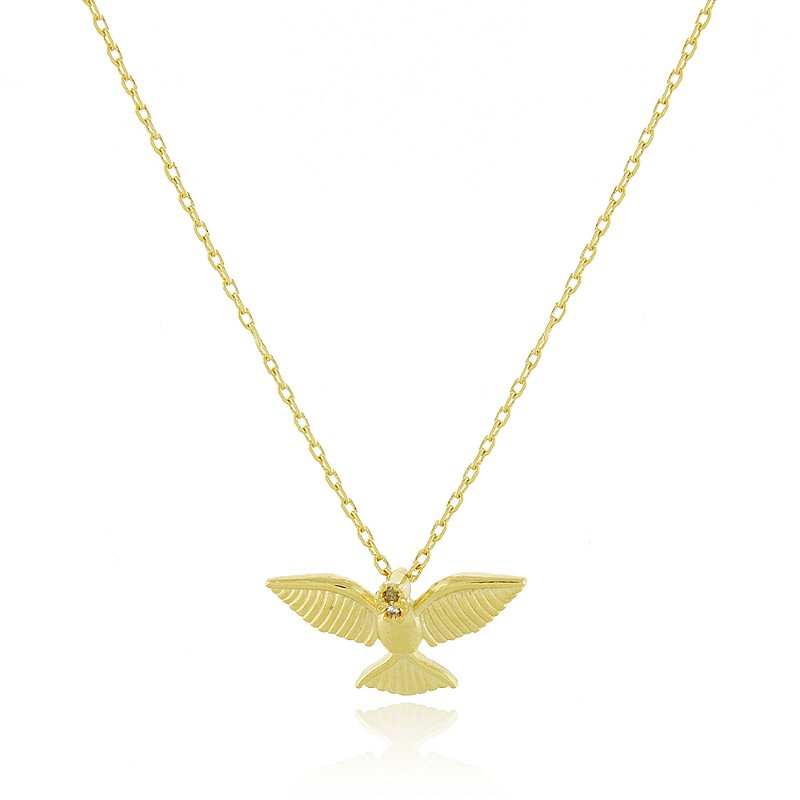 Gargantilha Espírito Santo com zircônia folheada a ouro 18k