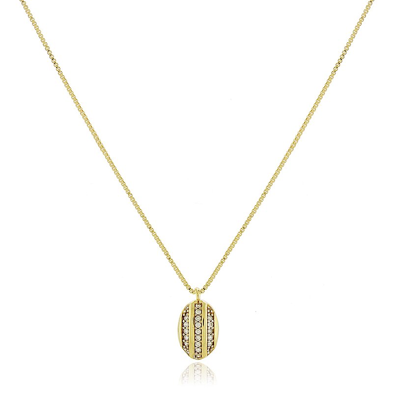 Gargantilha com zircônias folheada a ouro 18k