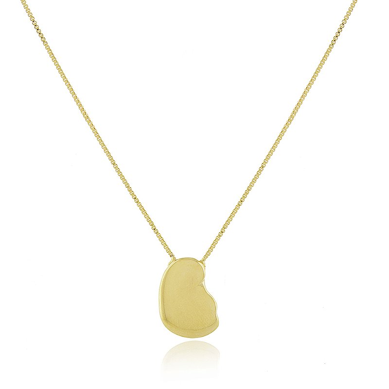 Gargantilha orgânica lisa folheada a ouro 18k