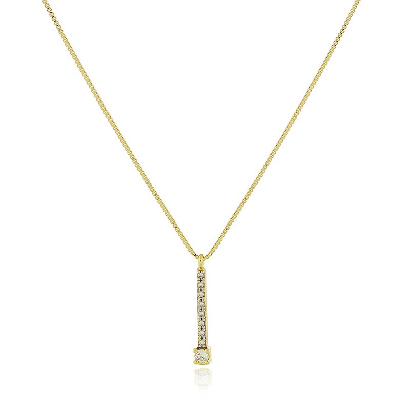 Gargantilha palito com zircônias folheada a ouro 18k