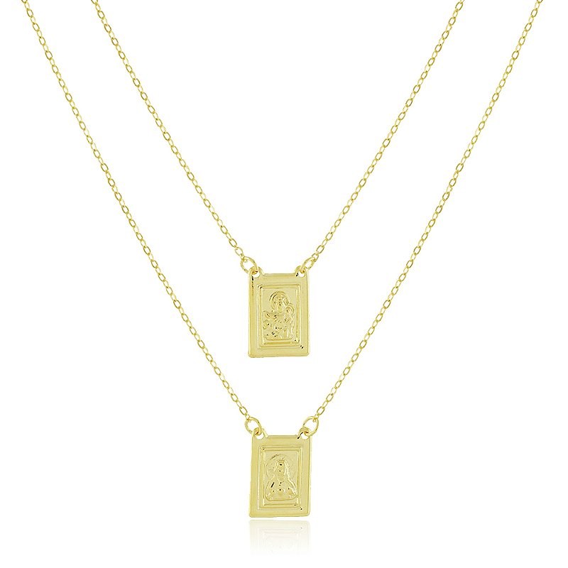 Escapulário folheado a ouro 18k