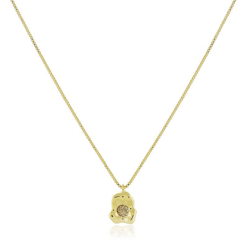 Gargantilha orgânica folheada a ouro 18k