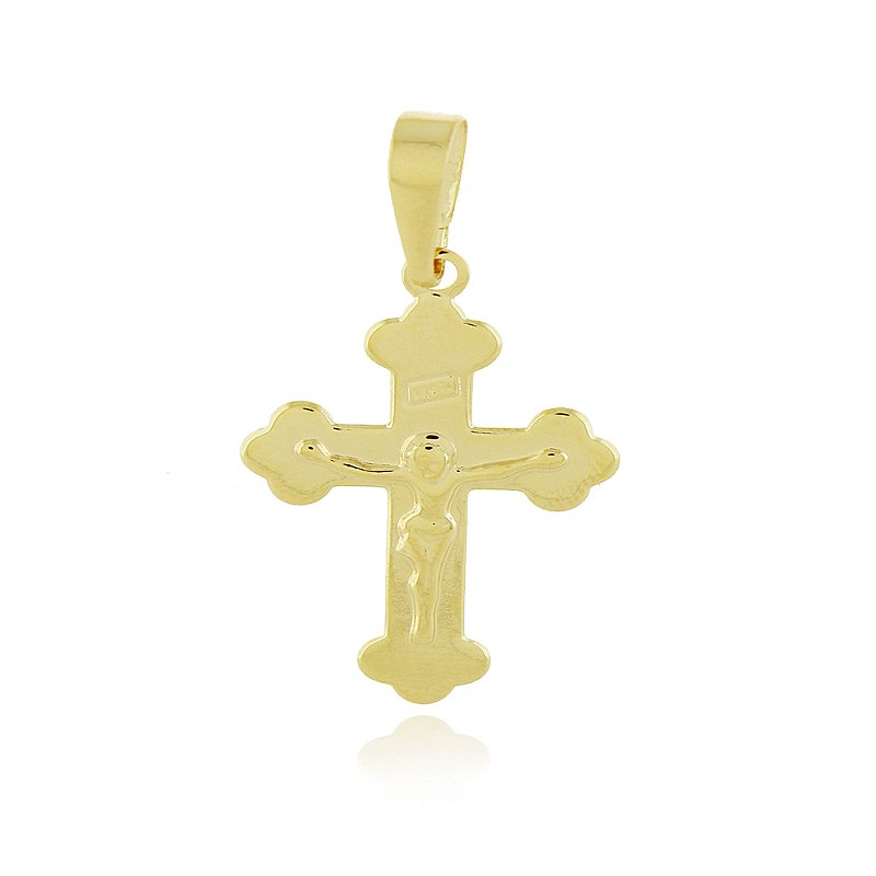 Pingente crucifixo folheado a ouro 18k