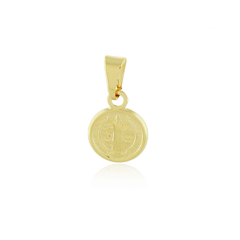 Pingente São Bento folheado a ouro 18k