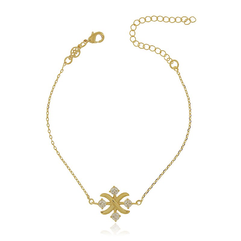 Pulseira com zircônias folheada a ouro 18k