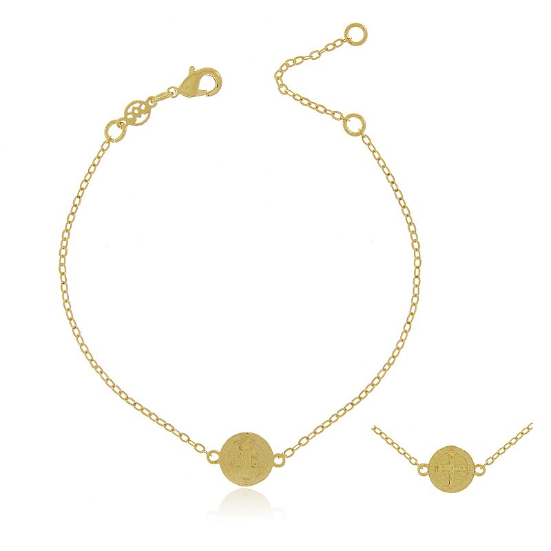 Pulseira São Bento folheada a ouro 18k