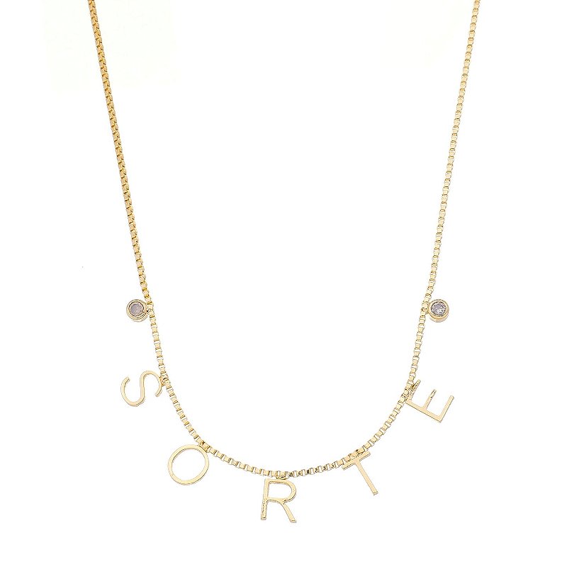 Gargantilha Sorte com zircônia folheada a ouro 18k