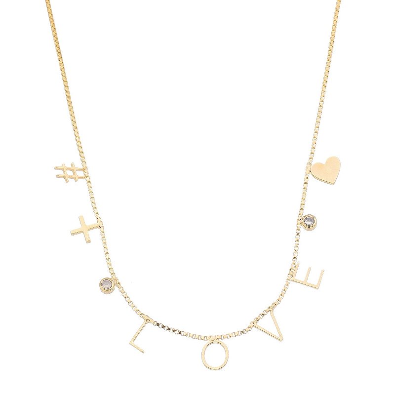 Gargantilha Love folheada a ouro 18k