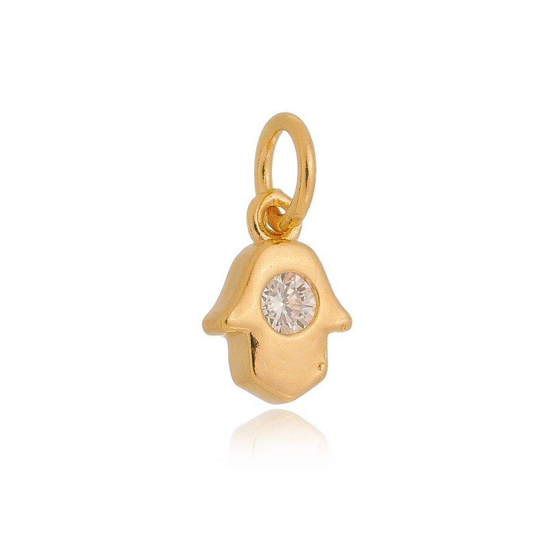 Pingente mão de Hamsa folheado a ouro 18k