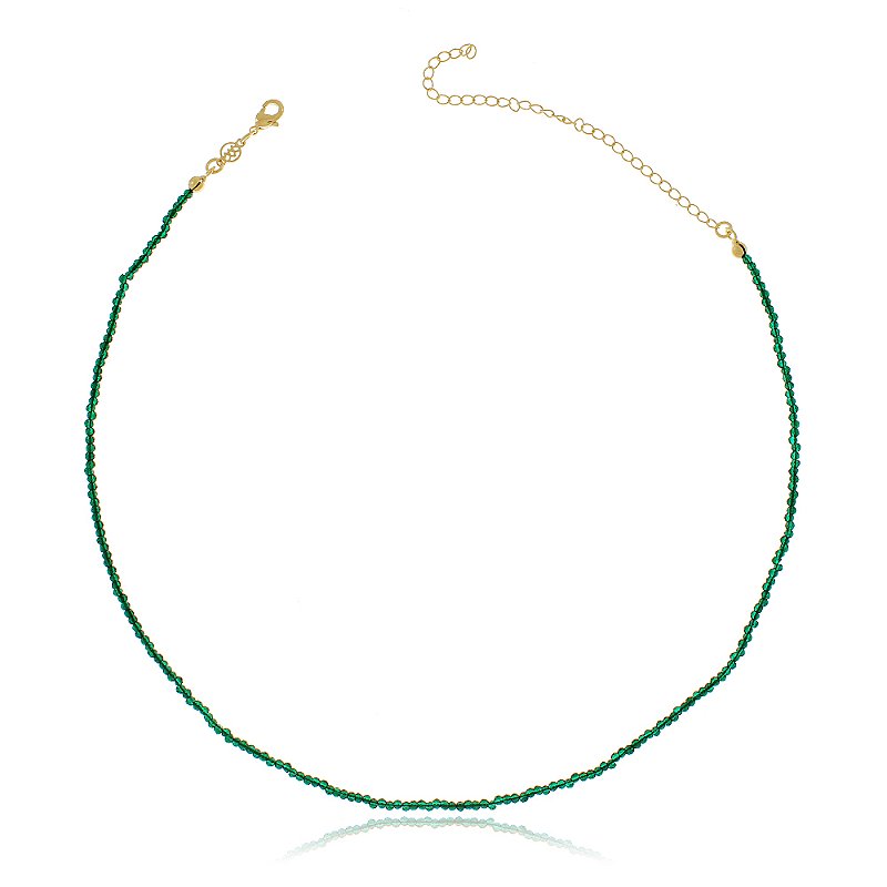 Gargantilha fio de bolinhas folheado a ouro 18k