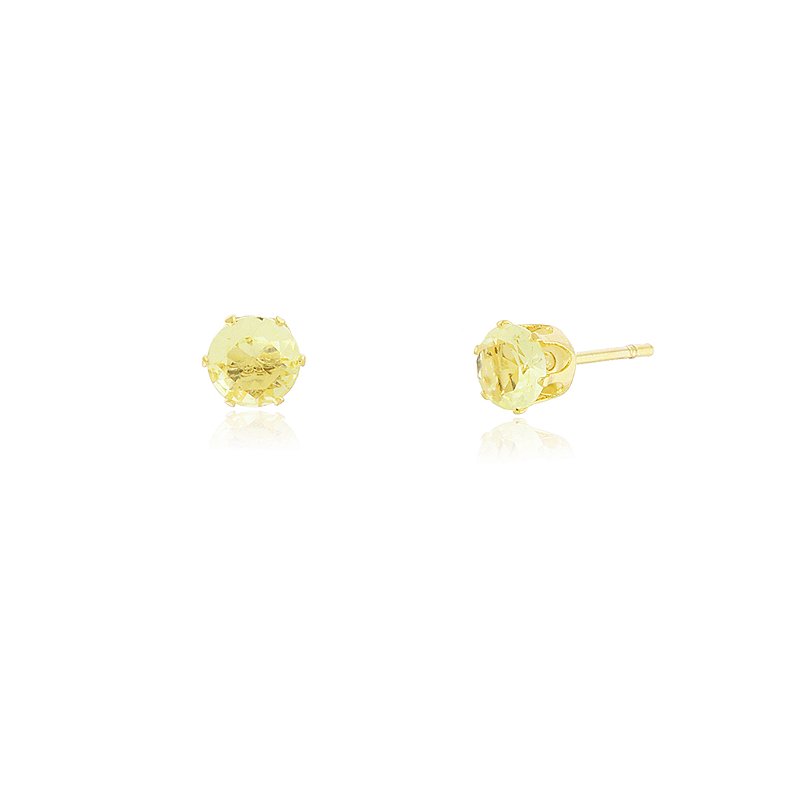 Brinco ponto de luz zircônia folheado a ouro 18k