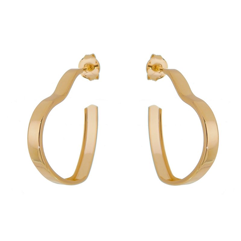 Argola coração folheada a ouro 18k