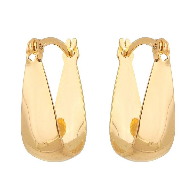 Argola lisa folheada a ouro 18k