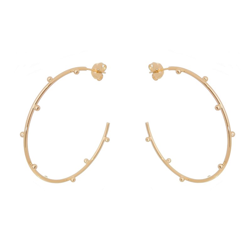 Argola com bolinhas folheada a ouro 18k