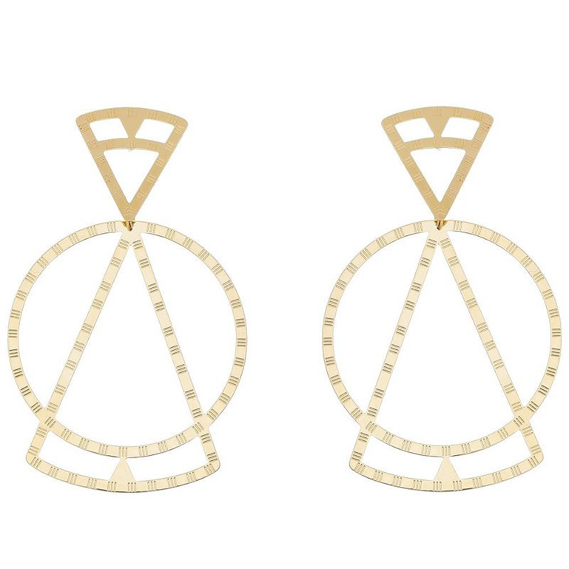 Brinco vazado folheado a ouro 18k