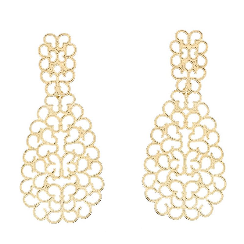 Brinco médio folheado a ouro 18k