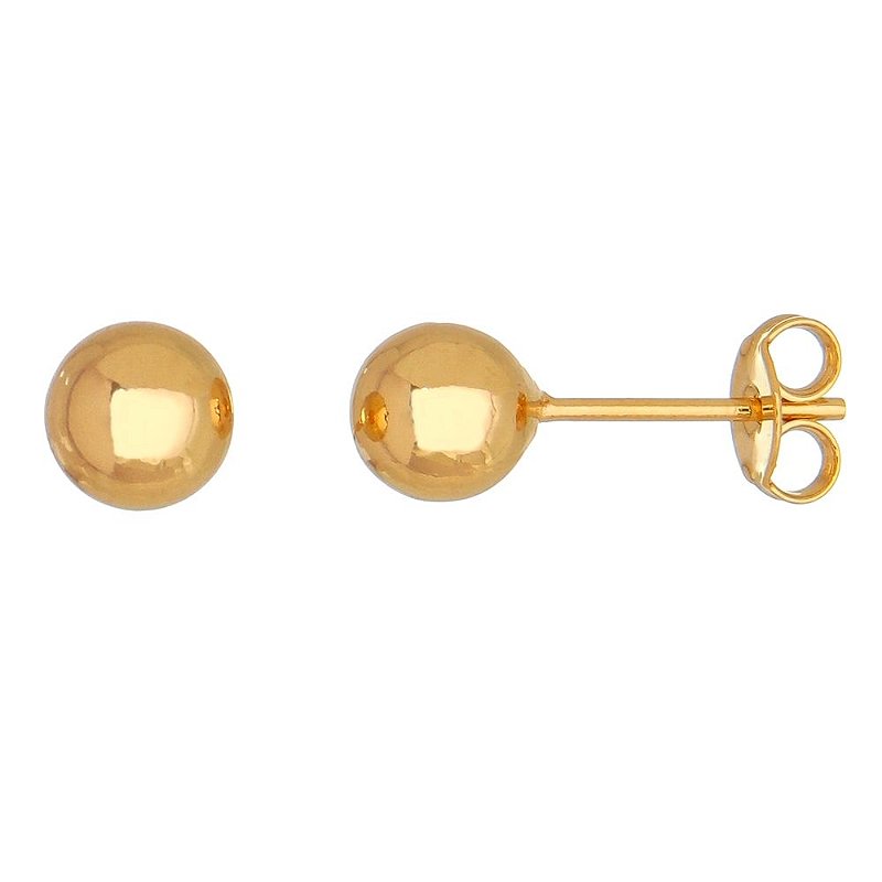 Brinco bola folheado a ouro 18k