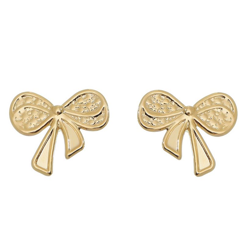 Brinco laço fechado folheado a ouro 18k