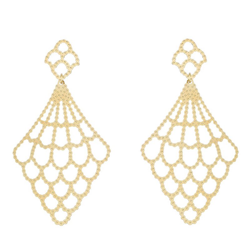 Brinco trabalhado folheado a ouro 18k