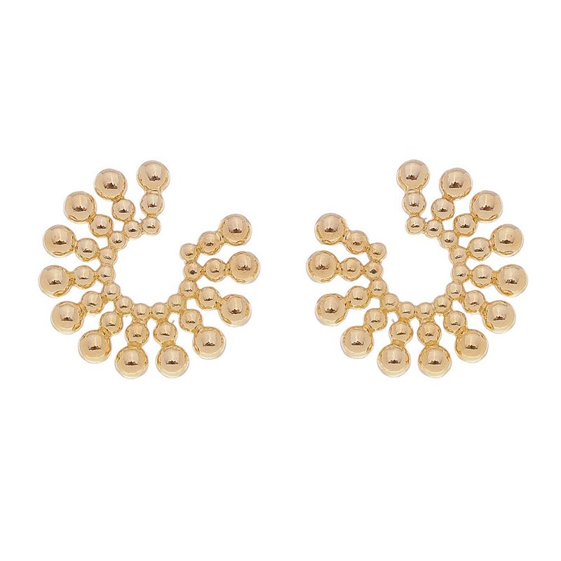 Brinco bolas folheado a ouro 18k