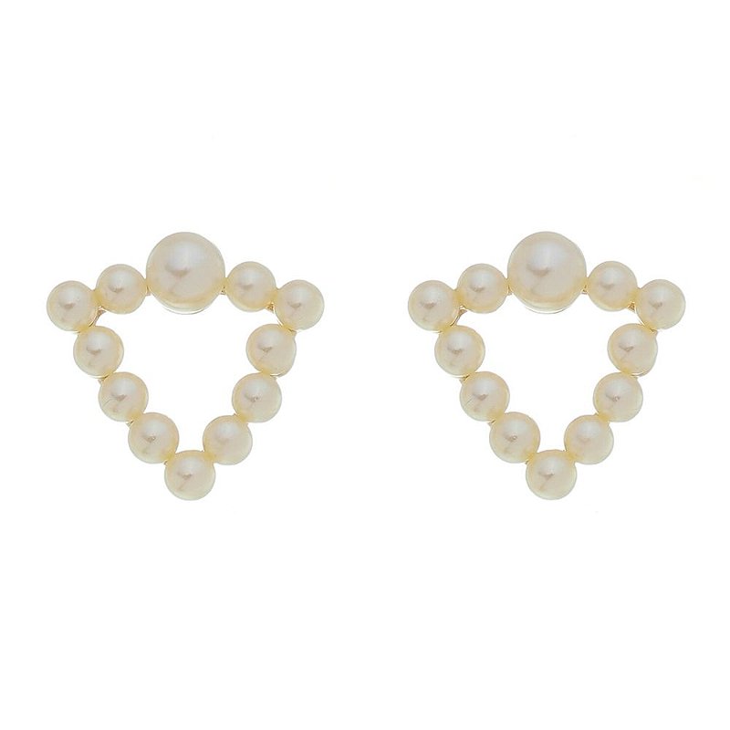 Brinco pérolas folheado a ouro 18k