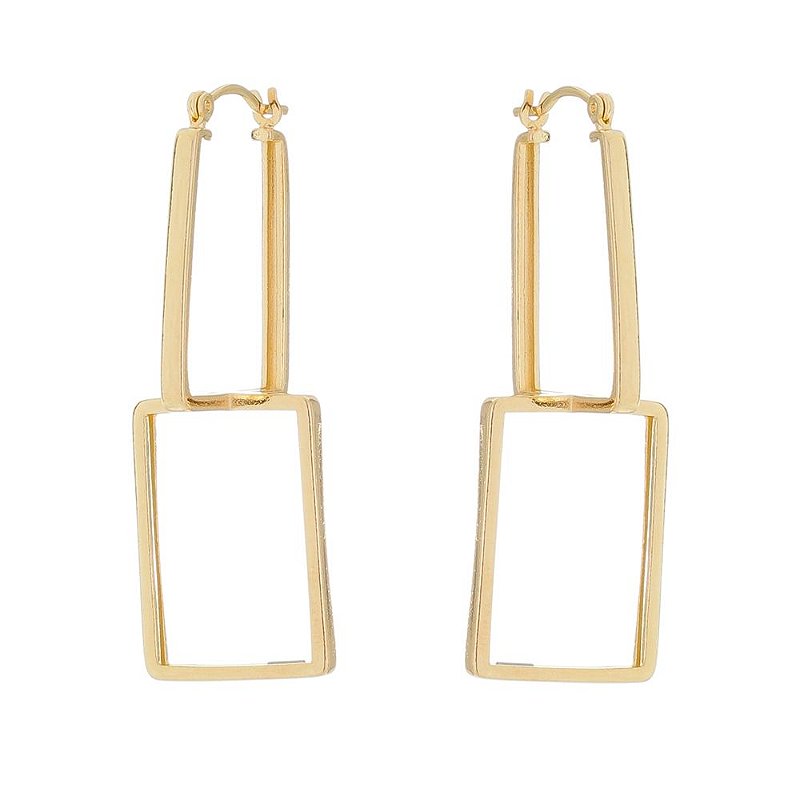 Argola quadrada folheada a ouro 18k