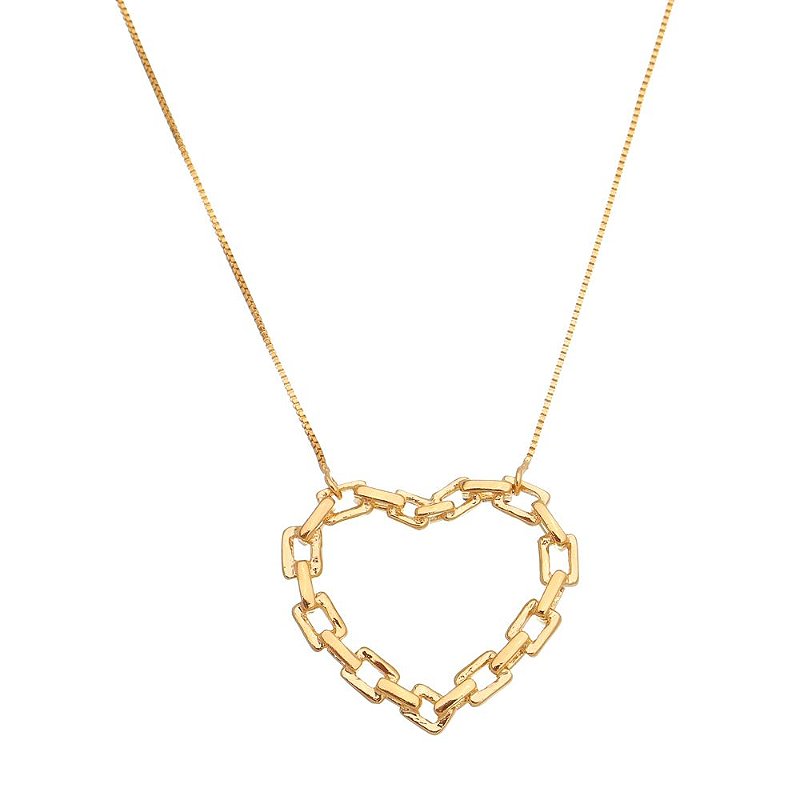 Gargantilha coração folheada a ouro 18k
