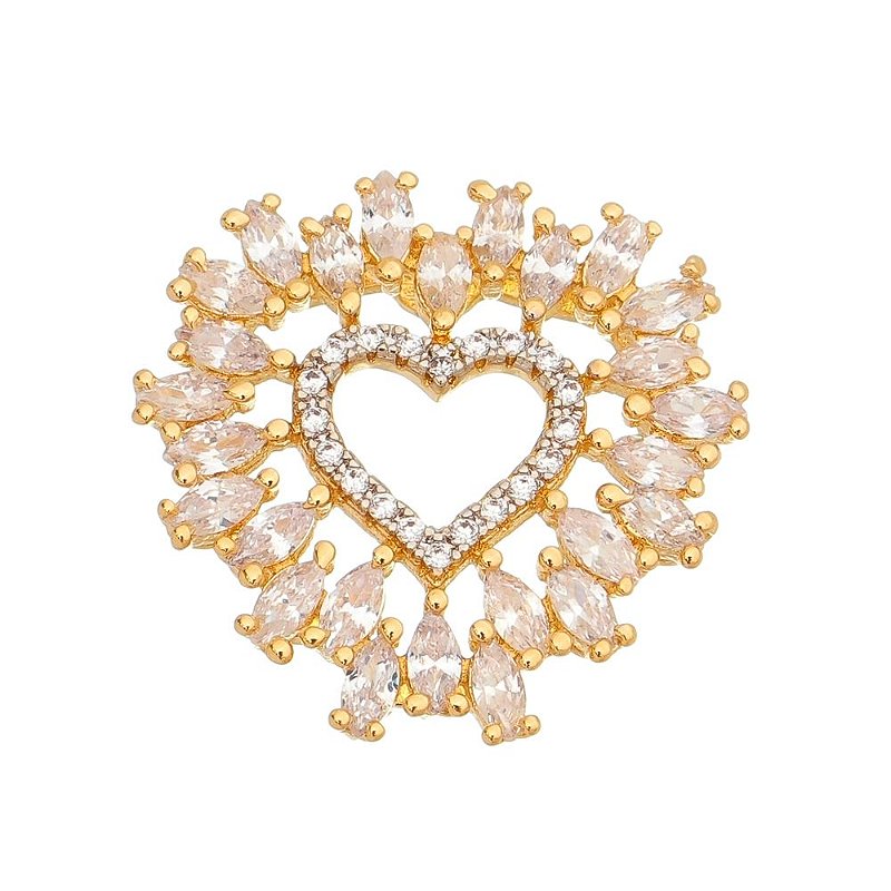 Pingente coração folheado a ouro 18k