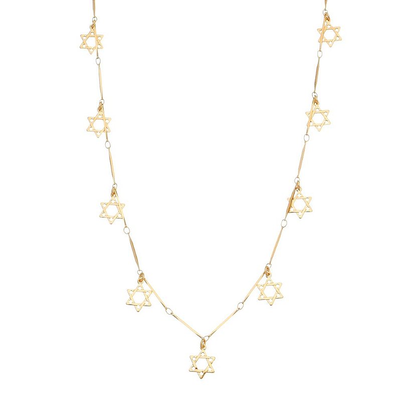 Gargantilha Estrela de Davi folheada a ouro 18k