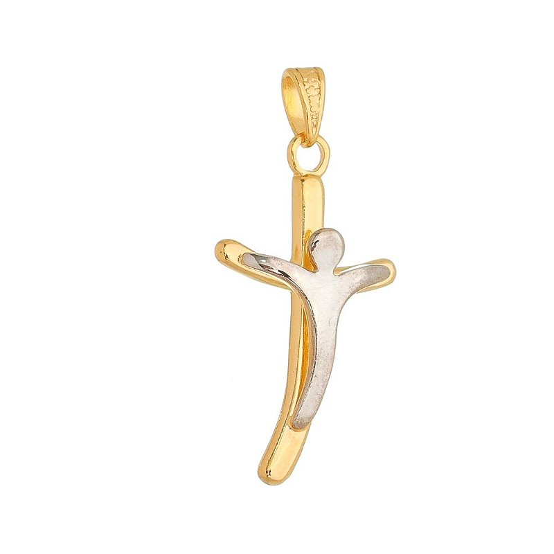Pingente cruz folheado a ouro 18k