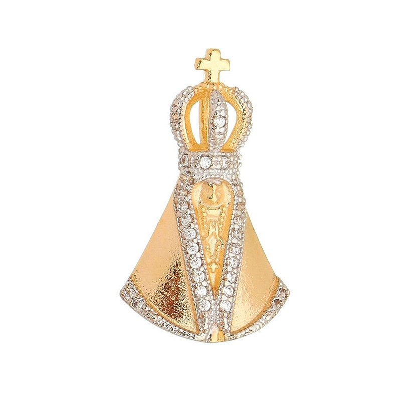 Pingente Nossa Sra. Aparecida folheado a ouro 18k