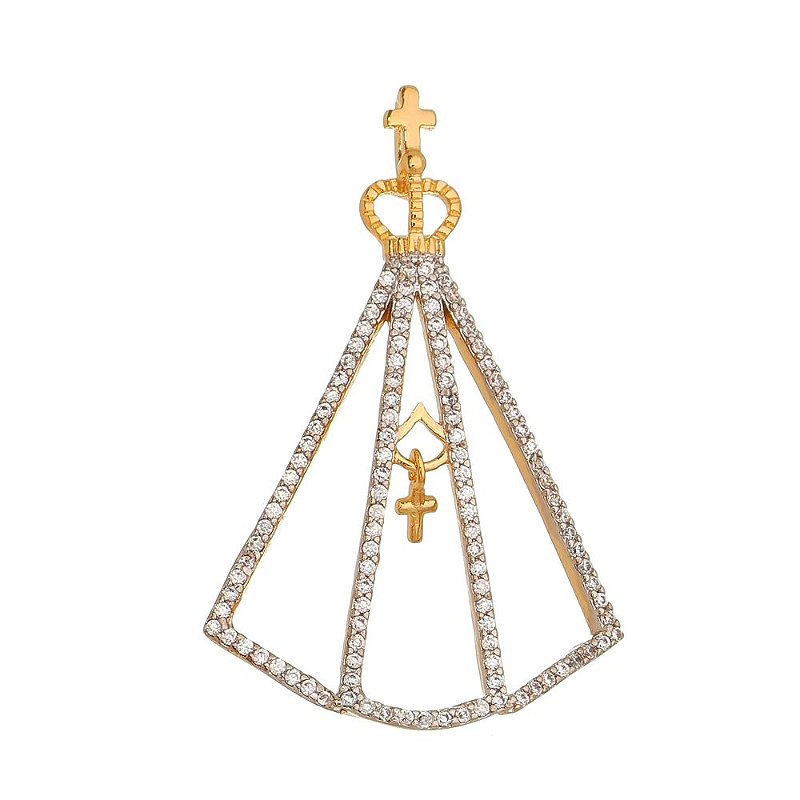 Pingente Nossa Sra. Aparecida folheado a ouro 18k