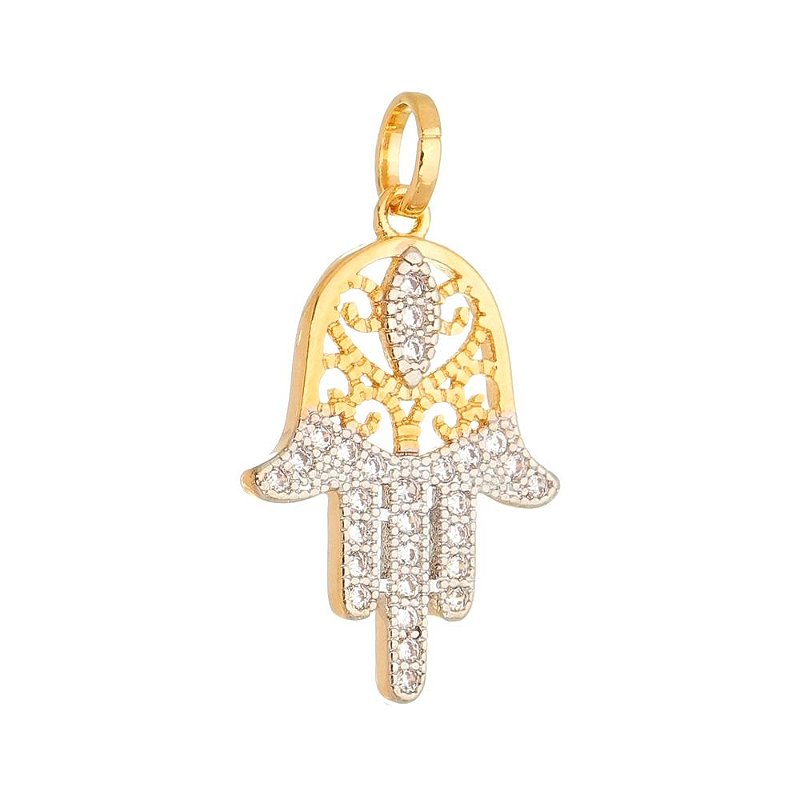 Pingente Mão de Fátima folheado a ouro 18k