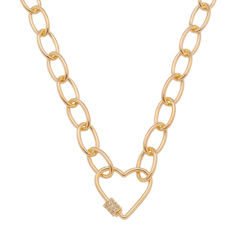 Gargantilha coração menor folheada a ouro 18k