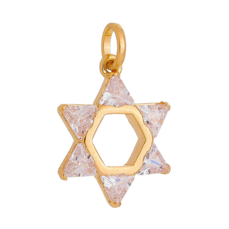 Pingente Estrela de Davi folheado a ouro 18k