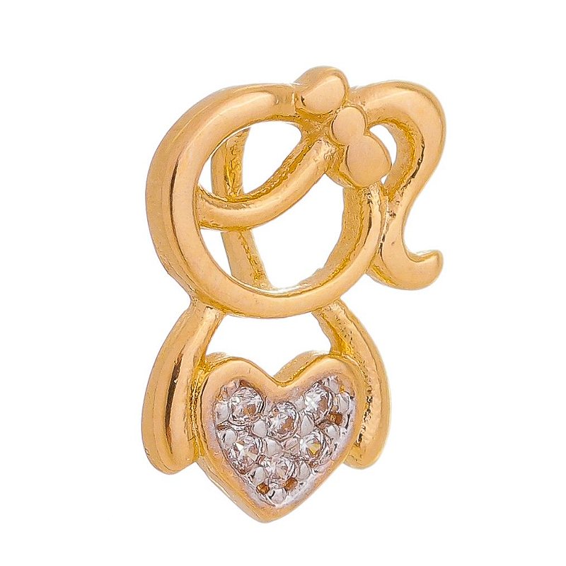 Pingente menina folheado a ouro 18k
