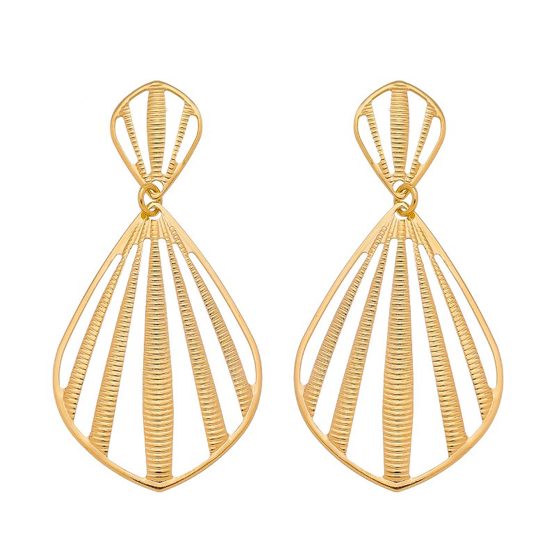 Brinco trabalhado folheado a ouro 18k