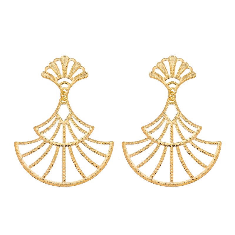 Brinco médio folheado a ouro 18k