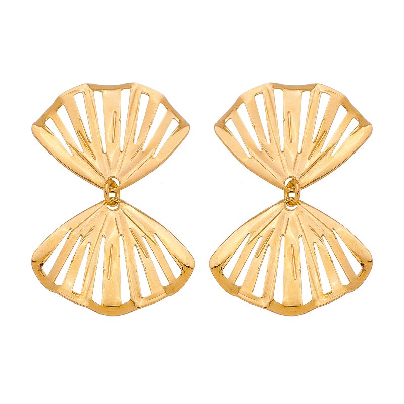 Brinco médio folheado a ouro 18k