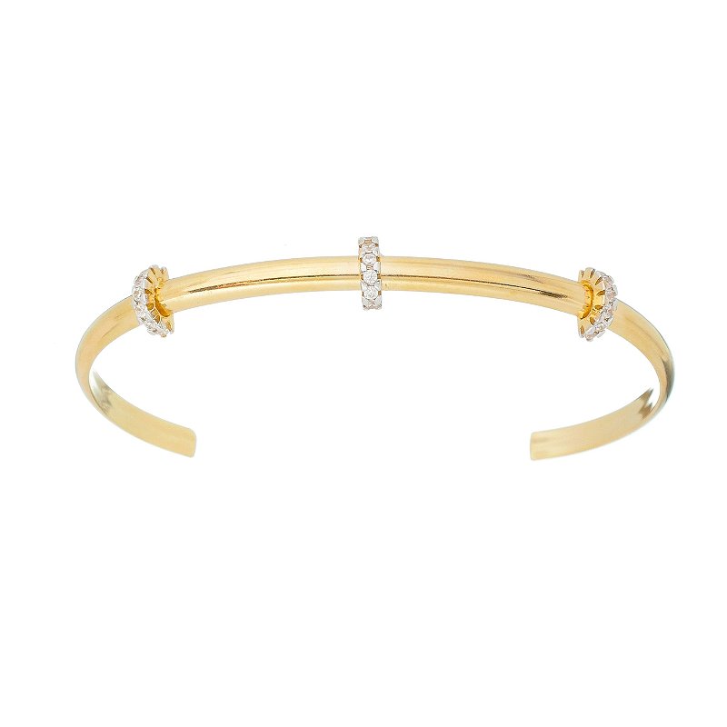 Bracelete com zircônias folheado a ouro 18k