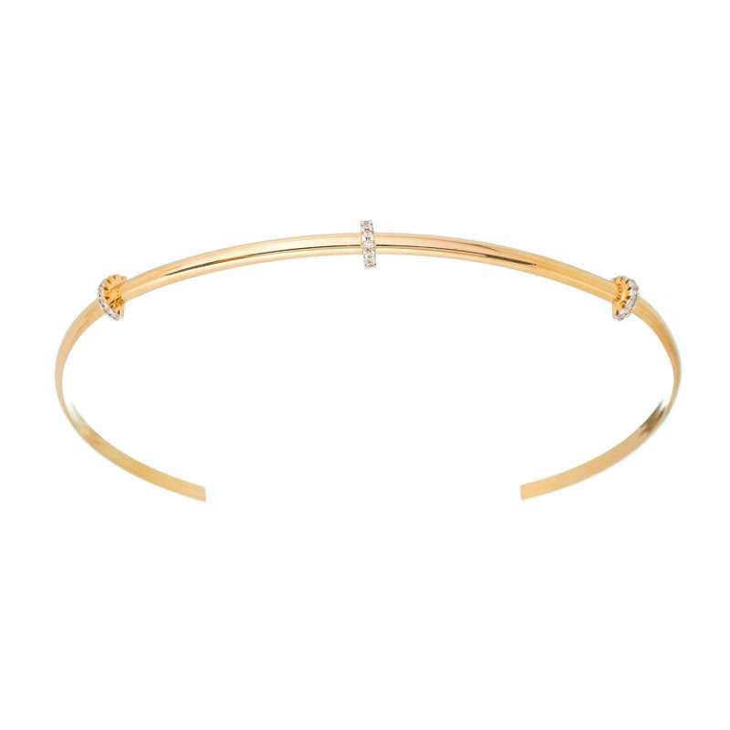 Gargantilha aro com zircônias folheado a ouro 18k