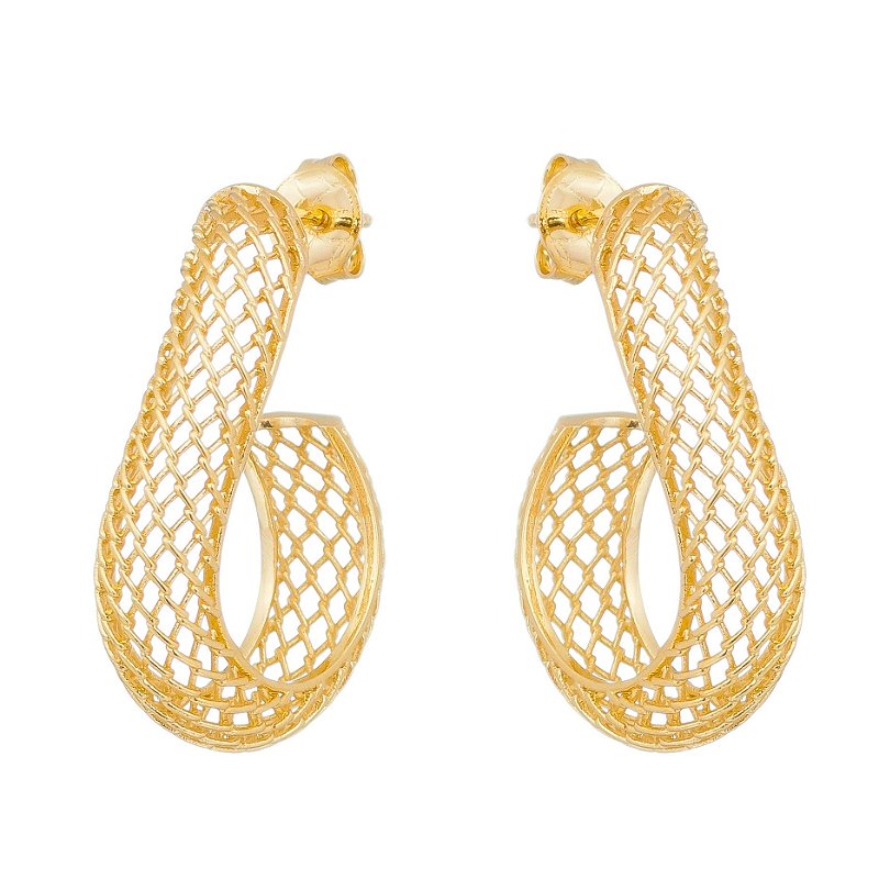 Argola tela folheada a ouro 18k