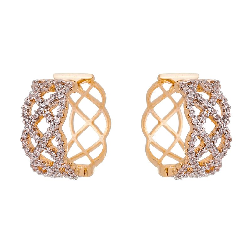 Argola trançada folheada a ouro 18k