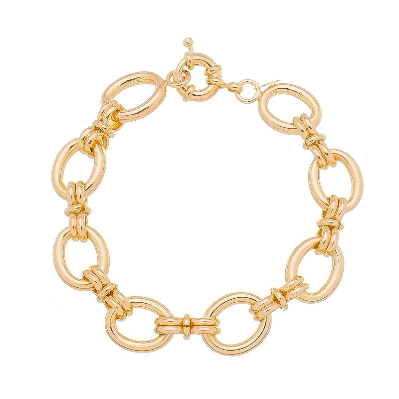 Pulseira de elos folheada a ouro 18k