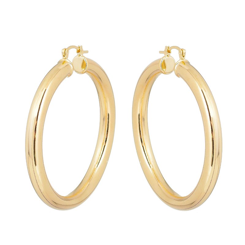 Argola lisa folheada a ouro 18k